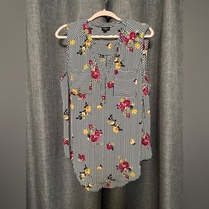 Torrid sleeveless Harper floral striped shirt